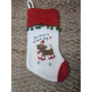 Hobby Lobby "I've Been A Good Dog" Christmas Stocking Holiday Decor 13"